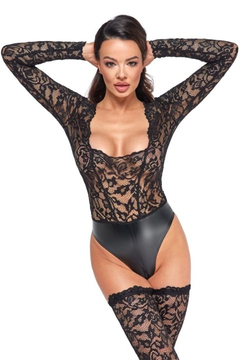 Noir Body Koronkowe Matowy Doł Czarny XL Długi Rękaw Zamek Noir Body Koronkowe Matowy Doł Czarny XL Długi Rękaw Zamek