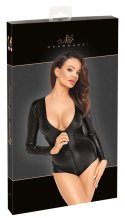 Noir Body XL z głębokim dekoltem połysk skora węża dwukierunkowy zamek