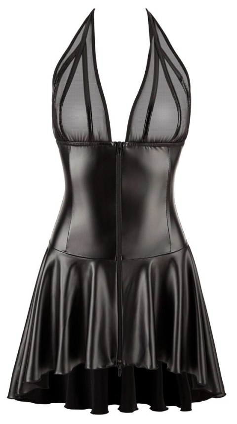 Noir Dress XL - Czarna Sukienka Halterneck z Prześwitującą Gorą Noir Dress XL - Czarna Sukienka Halterneck z Prześwitującą Gorą