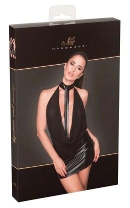 Noir Handmade Mini Sukienka Czarna XL Powerwetlook Bez Plecow