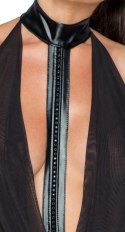 Noir Handmade Mini Sukienka Czarna XL Powerwetlook Bez Plecow