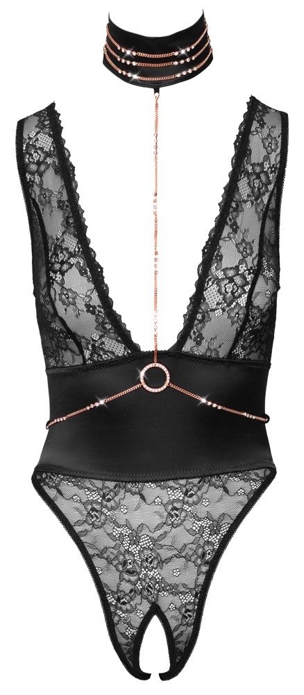 Abierta Fina Body Koronkowe z Łańcuszkiem, Otwarte, Rozmiar M Abierta Fina Body Koronkowe z Łańcuszkiem, Otwarte, Rozmiar M