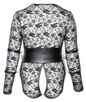 Cottelli Bondage Body koronkowe z mankietami, bez kroku, 4XL, czarne