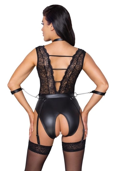 Cottelli Bondage Body z Mankietami, Obrożą i Paskami S, koronka Cottelli Bondage Body z Mankietami, Obrożą i Paskami S, koronka