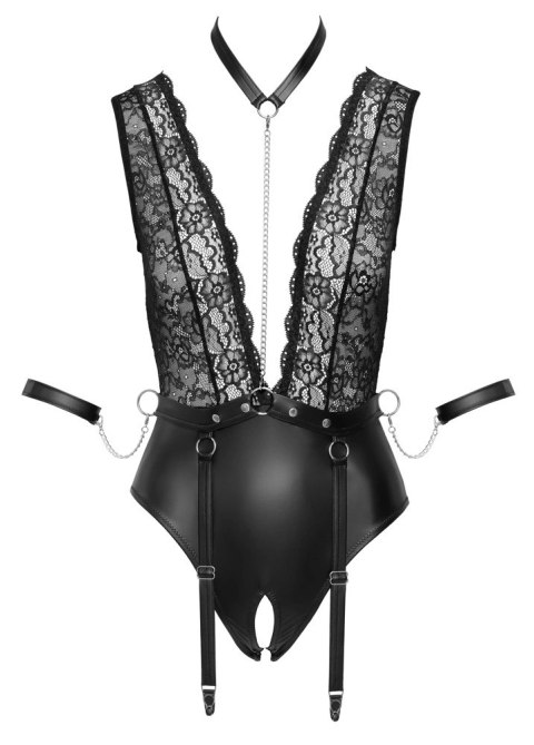 Cottelli Bondage Body z Mankietami, Obrożą i Paskami S, koronka Cottelli Bondage Body z Mankietami, Obrożą i Paskami S, koronka
