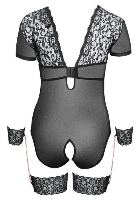 Cottelli Bondage Body z koronką, siateczką i mankietami 2XL Cottelli Bondage Body z koronką, siateczką i mankietami 2XL