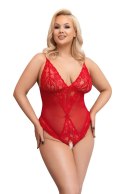 Cottelli CURVES Body czerwone z koronką, otwarta konstrukcja 3XL
