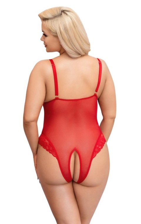 Cottelli CURVES Body czerwone z koronką, otwarta konstrukcja 3XL Cottelli CURVES Body czerwone z koronką, otwarta konstrukcja 3XL