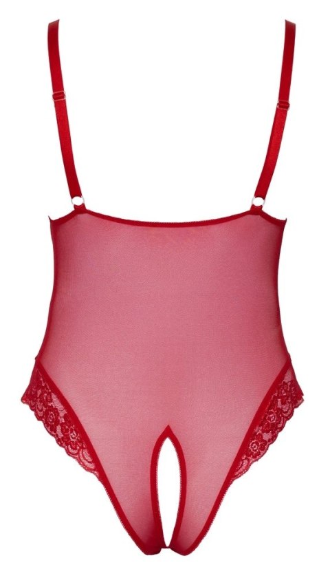 Cottelli CURVES Body czerwone z koronką, otwarta konstrukcja 3XL Cottelli CURVES Body czerwone z koronką, otwarta konstrukcja 3XL