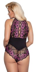 Cottelli Curves Body XL Dwukolorowa Koronka Kwiatowy Wzor