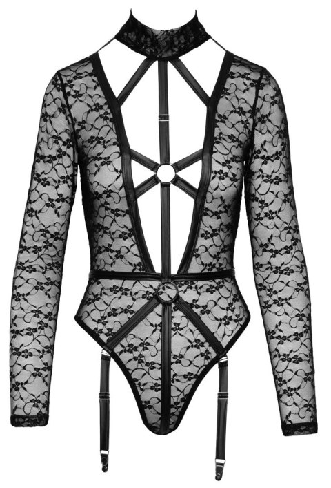 Cottelli LINGERIE Body Koronkowe Czarny XL Długi Rękaw Uprząż Cottelli LINGERIE Body Koronkowe Czarny XL Długi Rękaw Uprząż