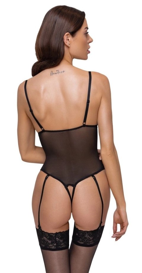 Cottelli Lingerie Body XL Czarna Siatka Koronka Regulowane Ramiączka Cottelli Lingerie Body XL Czarna Siatka Koronka Regulowane Ramiączka