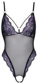 Cottelli Lingerie Body Siateczkowe Czarny/Fiolet Koronka M