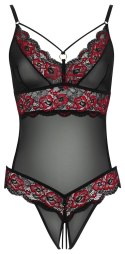 Cottelli Lingerie Body dwukolorowa koronka kwiatowa S/M regulacja