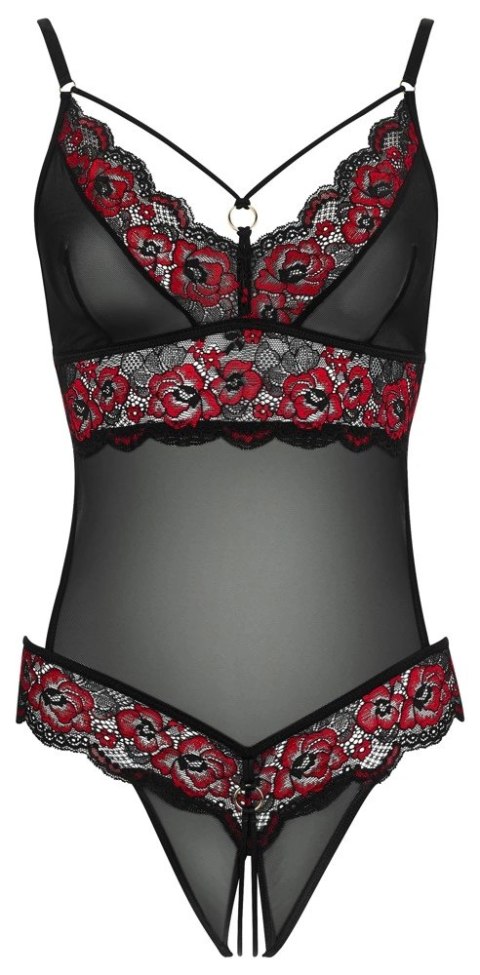 Cottelli Lingerie Body dwukolorowa koronka kwiatowa S/M regulacja Cottelli Lingerie Body dwukolorowa koronka kwiatowa S/M regulacja