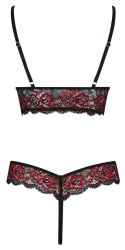 Cottelli Lingerie Body dwukolorowa koronka kwiatowa S/M regulacja