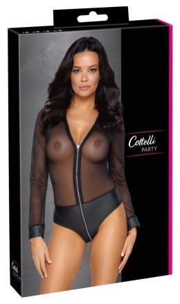 Cottelli PARTY Body Siateczkowe z Matowymi Akcentami Czarny XL