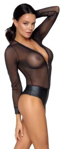 Cottelli PARTY Body Siateczkowe z Matowymi Akcentami Czarny XL
