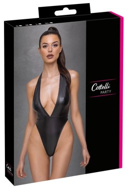 Cottelli PARTY Body matowe czarne M z głębokim dekoltem i wysokim wycięciem