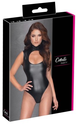 Cottelli PARTY Body matowe czarne z kołnierzykiem L elastyczne