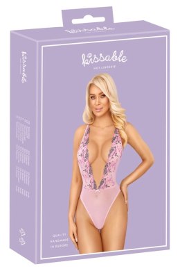 Kissable Body S/M Rożowe z Kwiatowym Haftem i Regulowanymi Ramiączkami