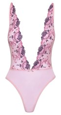 Kissable Body S/M Rożowe z Kwiatowym Haftem i Regulowanymi Ramiączkami