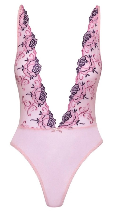 Kissable Body S/M Rożowe z Kwiatowym Haftem i Regulowanymi Ramiączkami Kissable Body S/M Rożowe z Kwiatowym Haftem i Regulowanymi Ramiączkami