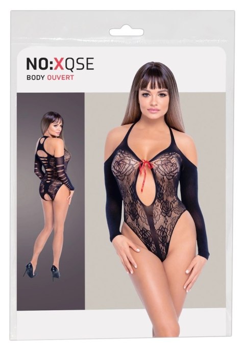 NO:XQSE Body Koronkowe Czarny z Czerwoną Kokardką S-L Elastyczne NO:XQSE Body Koronkowe Czarny z Czerwoną Kokardką S-L Elastyczne