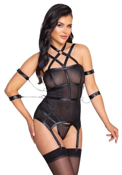 Cottelli Bondage Koszulka z Siateczki i Łańcuchami + Stringi L Cottelli Bondage Koszulka z Siateczki i Łańcuchami + Stringi L