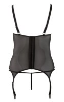 Cottelli CURVES koszulka z koronką i rozcięciami, stringi 3XL czarna