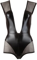 Cottelli Collection Body matowe z siateczką czarne XL z suwakiem