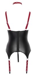 Cottelli Collection Bondage Haleczka matowa czerwona XL pasek i kajdanki