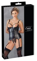 Cottelli Collection Bondage - koszulka matowa z fiszbinami i stringi M