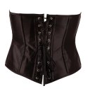 Cottelli Collection Gorset bez miseczek na haftki czarny M