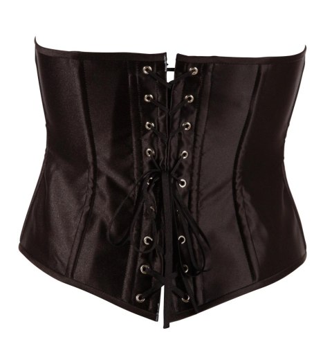 Cottelli Collection Gorset bez miseczek na haftki czarny M Cottelli Collection Gorset bez miseczek na haftki czarny M
