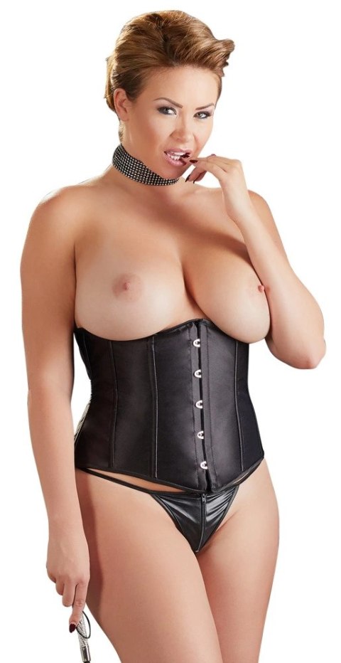 Cottelli Curves Gorset bez miseczek czarny 3XL na haftki Cottelli Curves Gorset bez miseczek czarny 3XL na haftki