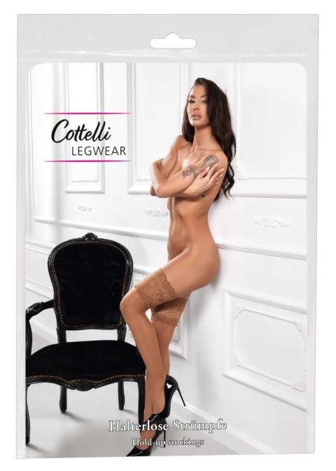 Cottelli LEGWEAR Pończochy Beżowe Samonośne Szeroka Koronka 20 den Cottelli LEGWEAR Pończochy Beżowe Samonośne Szeroka Koronka 20 den
