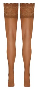 Cottelli LEGWEAR Pończochy Beżowe Samonośne Szeroka Koronka 20 den
