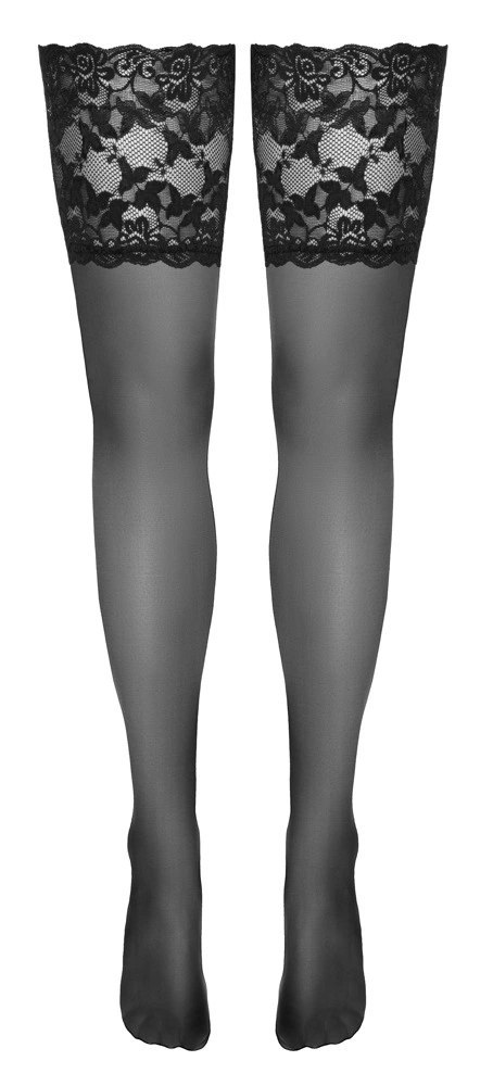 Cottelli LEGWEAR Pończochy samonośne czarne koronka 20 den 14cm Cottelli LEGWEAR Pończochy samonośne czarne koronka 20 den 14cm