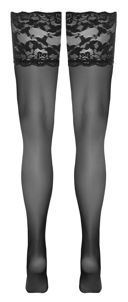 Cottelli LEGWEAR Pończochy samonośne czarne koronka 20 den 14cm Cottelli LEGWEAR Pończochy samonośne czarne koronka 20 den 14cm