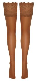 Cottelli LEGWEAR Samonośne Pończochy Beżowe 20 den Koronka 14 cm