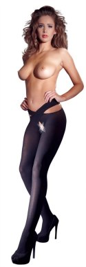 Cottelli LEGWEAR pończochy czarne z paskami biodrowymi S/M
