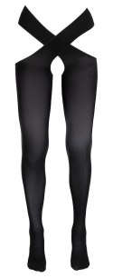 Cottelli LEGWEAR pończochy czarne z paskami biodrowymi S/M