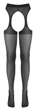 Cottelli LEGWEAR rajstopy czarne z koronką i szwem 20 den