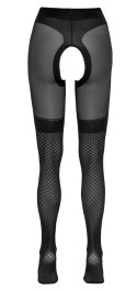 Cottelli LEGWEAR rajstopy damskie czarne z siateczką 30 den open style