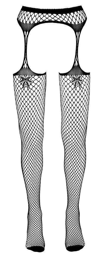 Cottelli Legwear Rajstopy Siateczkowe z Czerwonym Wiązaniem S/M Cottelli Legwear Rajstopy Siateczkowe z Czerwonym Wiązaniem S/M