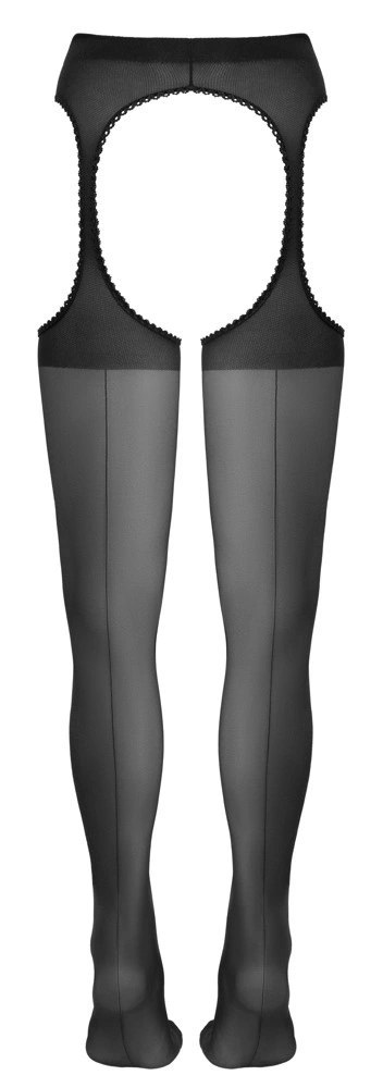 Cottelli Legwear rajstopy do pończoch czarne z koronką 20 den Cottelli Legwear rajstopy do pończoch czarne z koronką 20 den