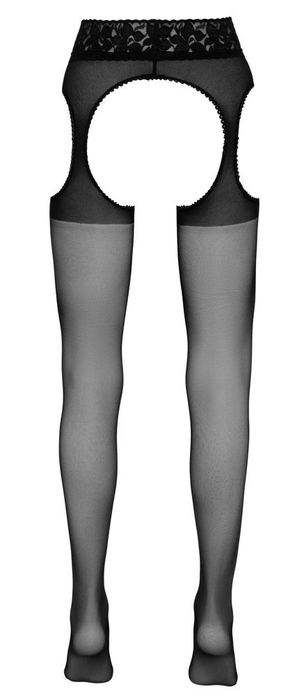 Cottelli Legwear rajstopy z koronkowymi wycięciami, czarne, rozmiar 2 Cottelli Legwear rajstopy z koronkowymi wycięciami, czarne, rozmiar 2