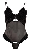 Cottelli Lingerie Body Siateczkowe z Kryształem Czarny 85C/L