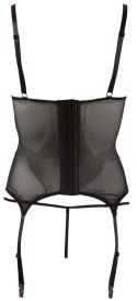 Cottelli Lingerie Koszulka Siatkowa Czarna XL z Paskami i Stringami